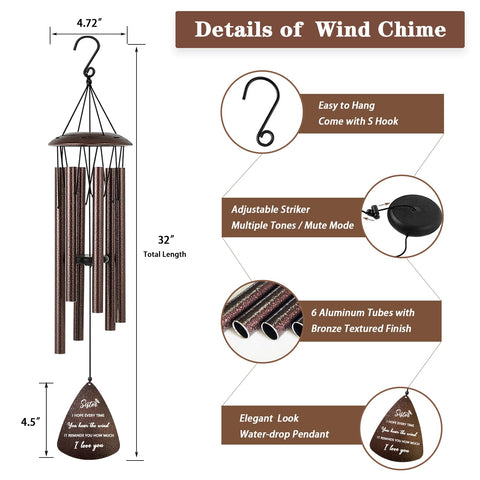 Soopau bronze wind chime decor adds warmth to living areas.