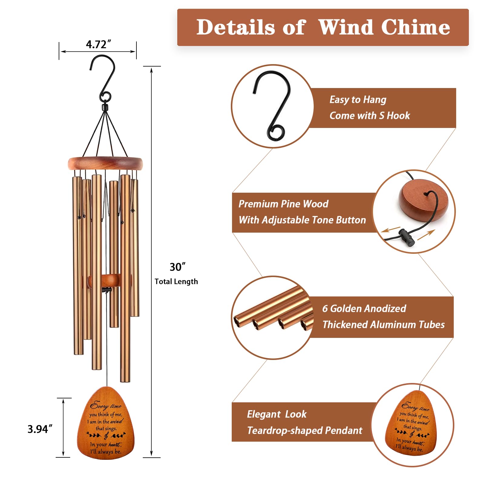 Soopau memorial wind chime in garden setting adds calming ambience
