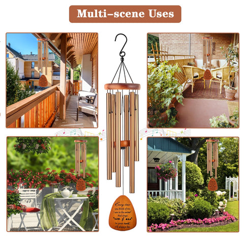 Soopau memorial wind chime includes condolence card for personal notes