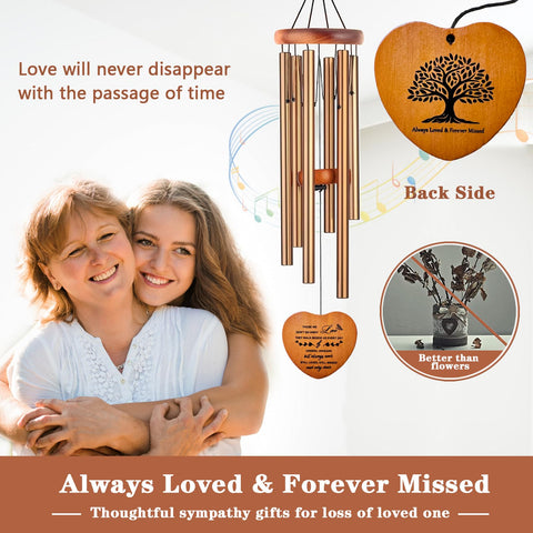 Soopau memorial wind chime in pine wood provides natural warmth in any space.