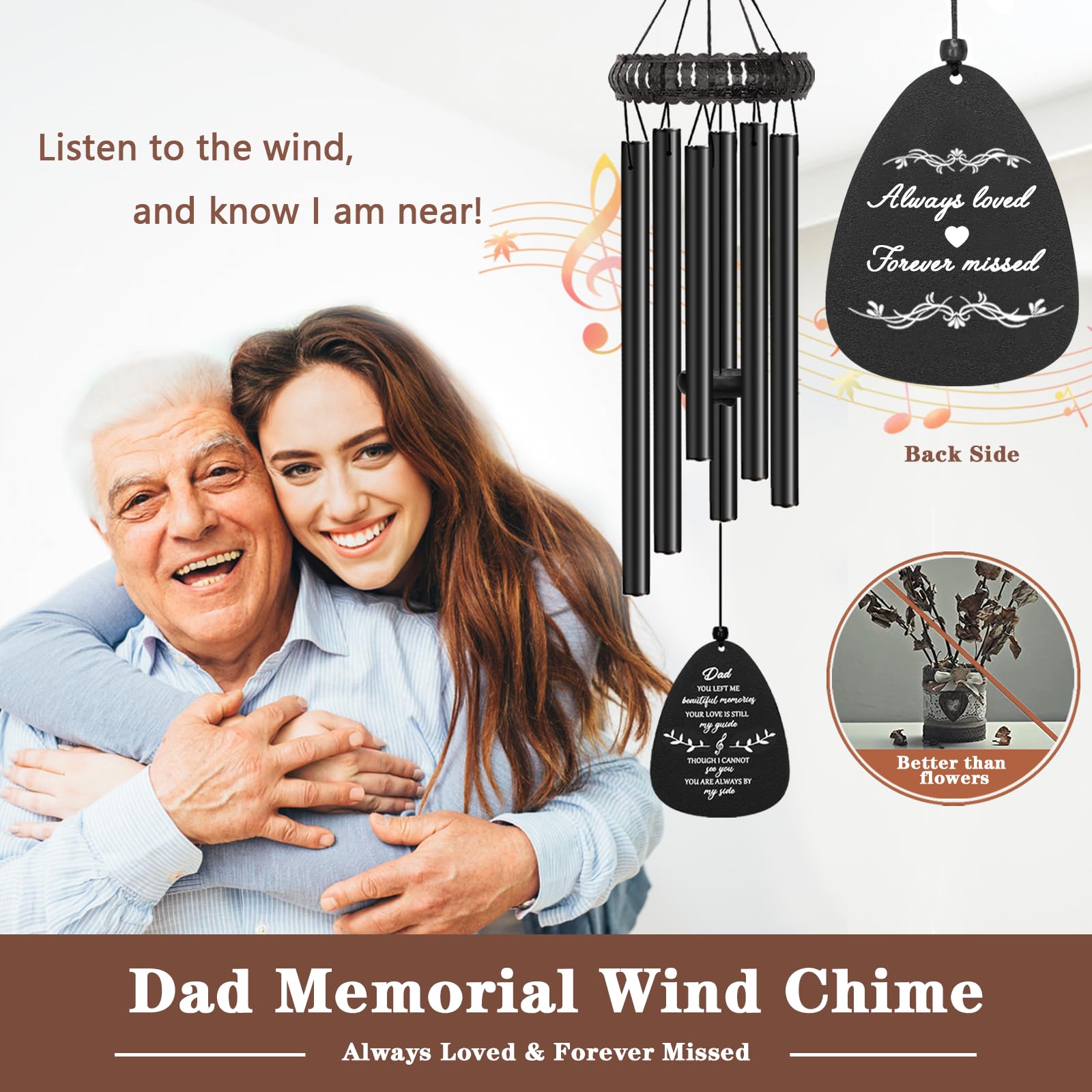 Soopau memorial wind chimes dedication inscription offers a personal condolence keepsake