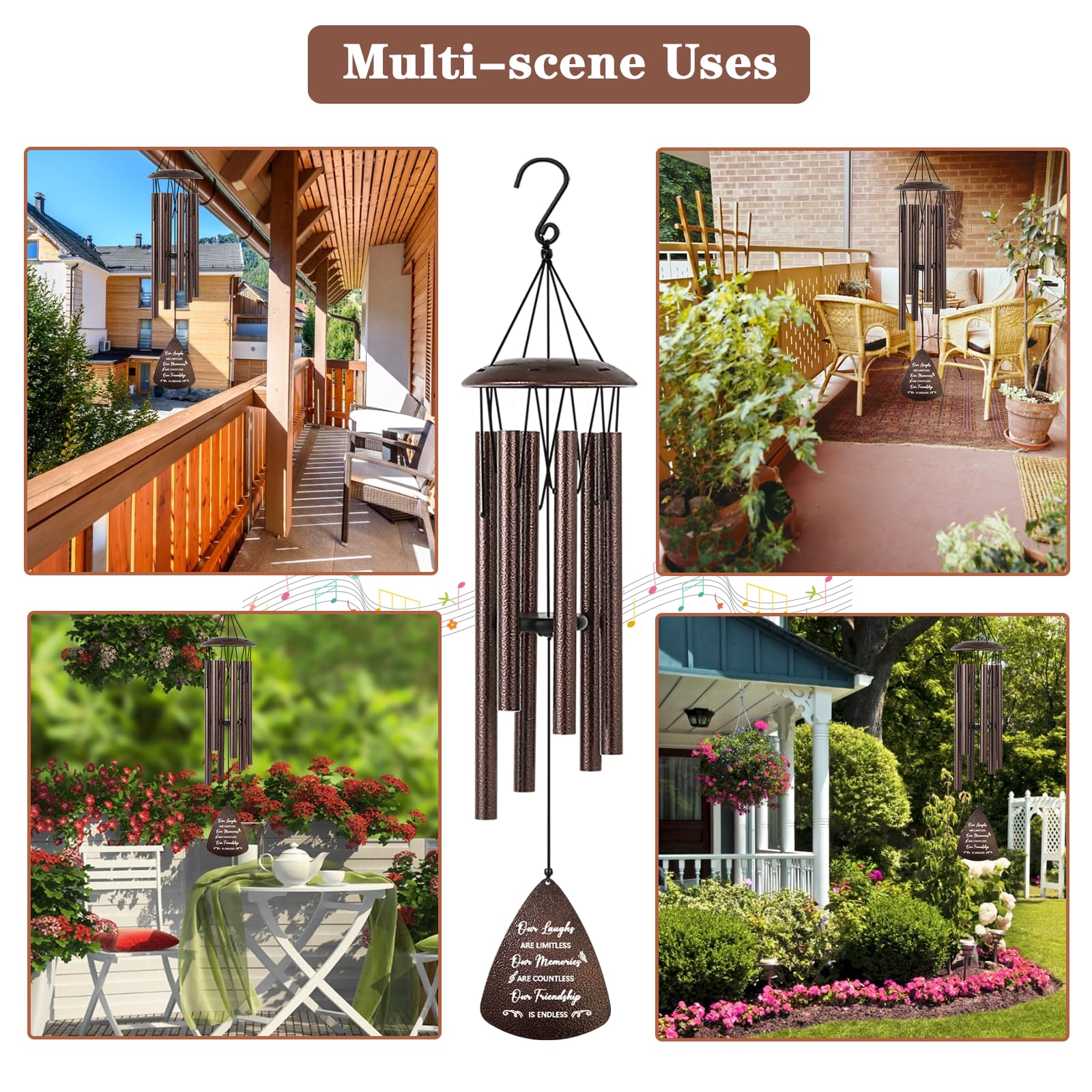 Soopau outdoor-ready wind chime enhancing porch or garden aesthetics