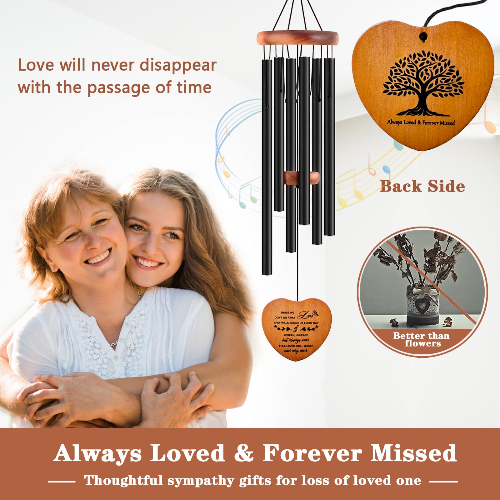Soopau pine wood memorial wind chime with natural calming presence