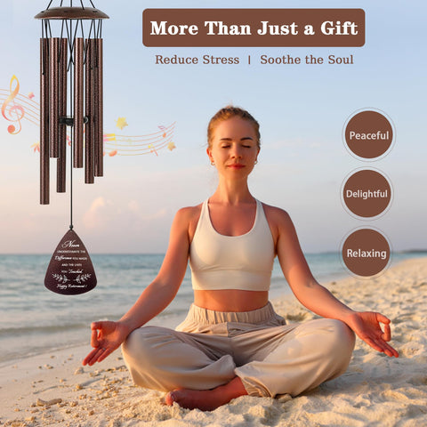 Soopau wind chime 32in leaf design offers soothing tones in a garden or balcony.