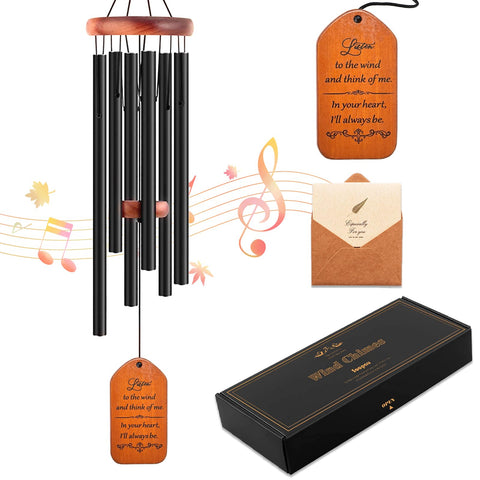 Soopau 30-inch memorial wind chime in garden for lasting remembrance.