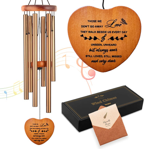 Soopau sympathy wind chime with a heart pendant offers comforting remembrance in the home.
