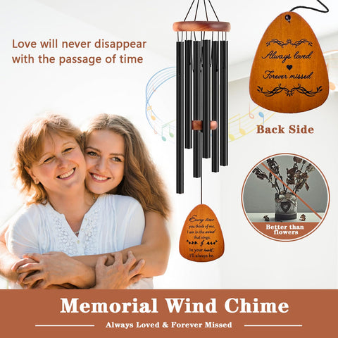 Soopau Sympathy Wind Chimes front-engraved quote creates comforting remembrance when breeze moves.