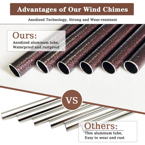 Soopau wind chime gift box with greeting card visible