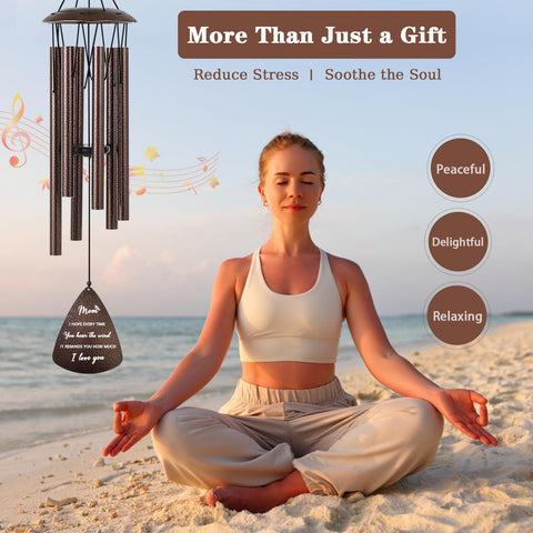 Soopau wind chimes with engraved message, promotes daily warmth and connection.