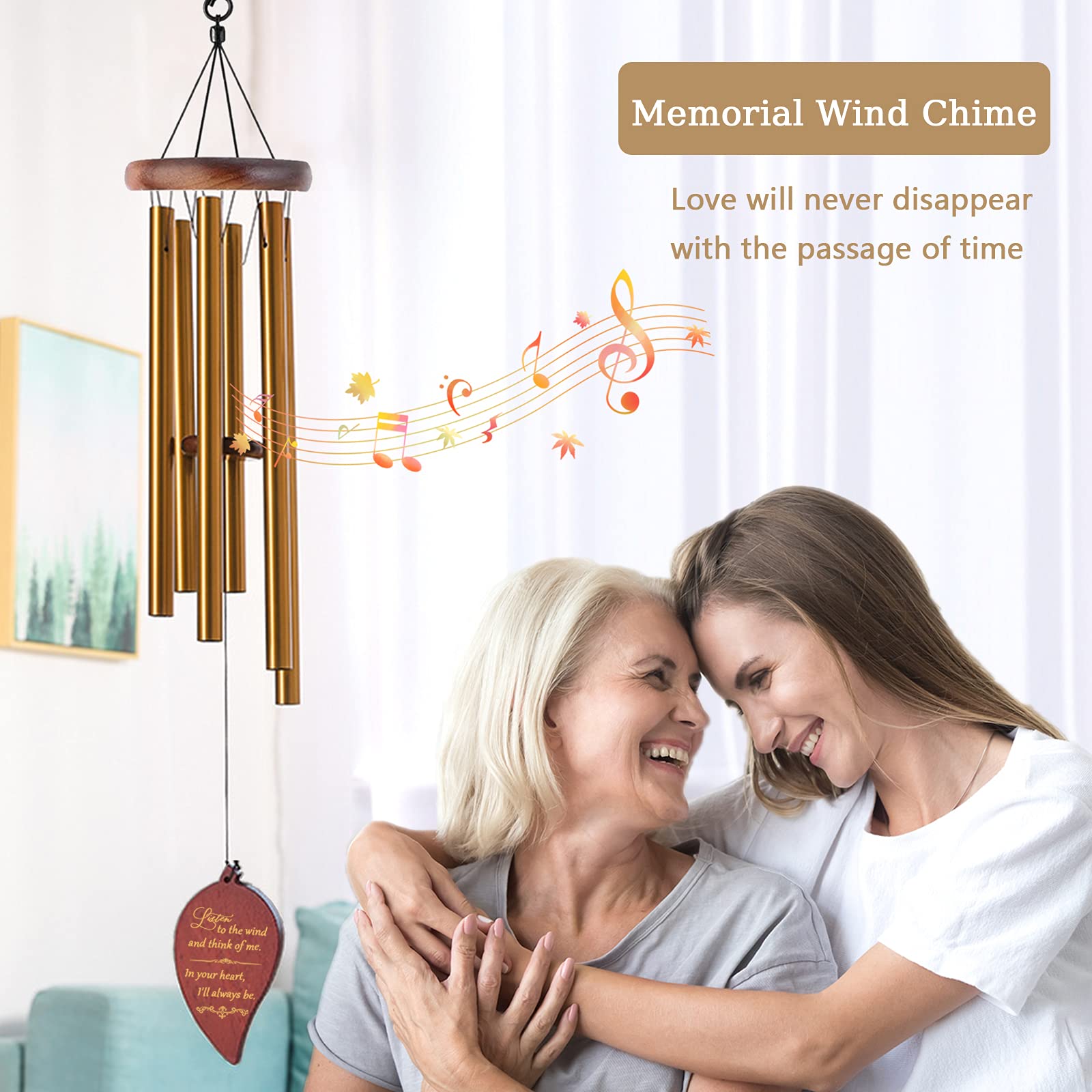 Soopau wooden sympathy wind chime exudes timeless memorial warmth