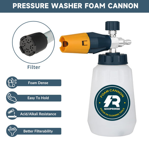 Sooprinse foam cannon water regulator balances foam and water for control
