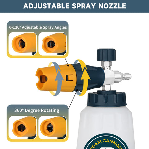 Sooprinse foam cannon wide-neck design for easy soap filling and less waste