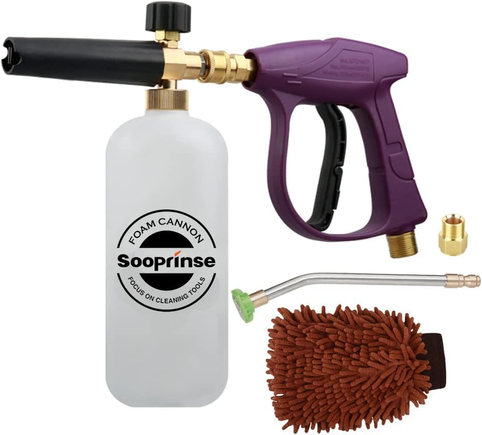 Sooprinse pressure washer spray gun kit with ergonomic handle