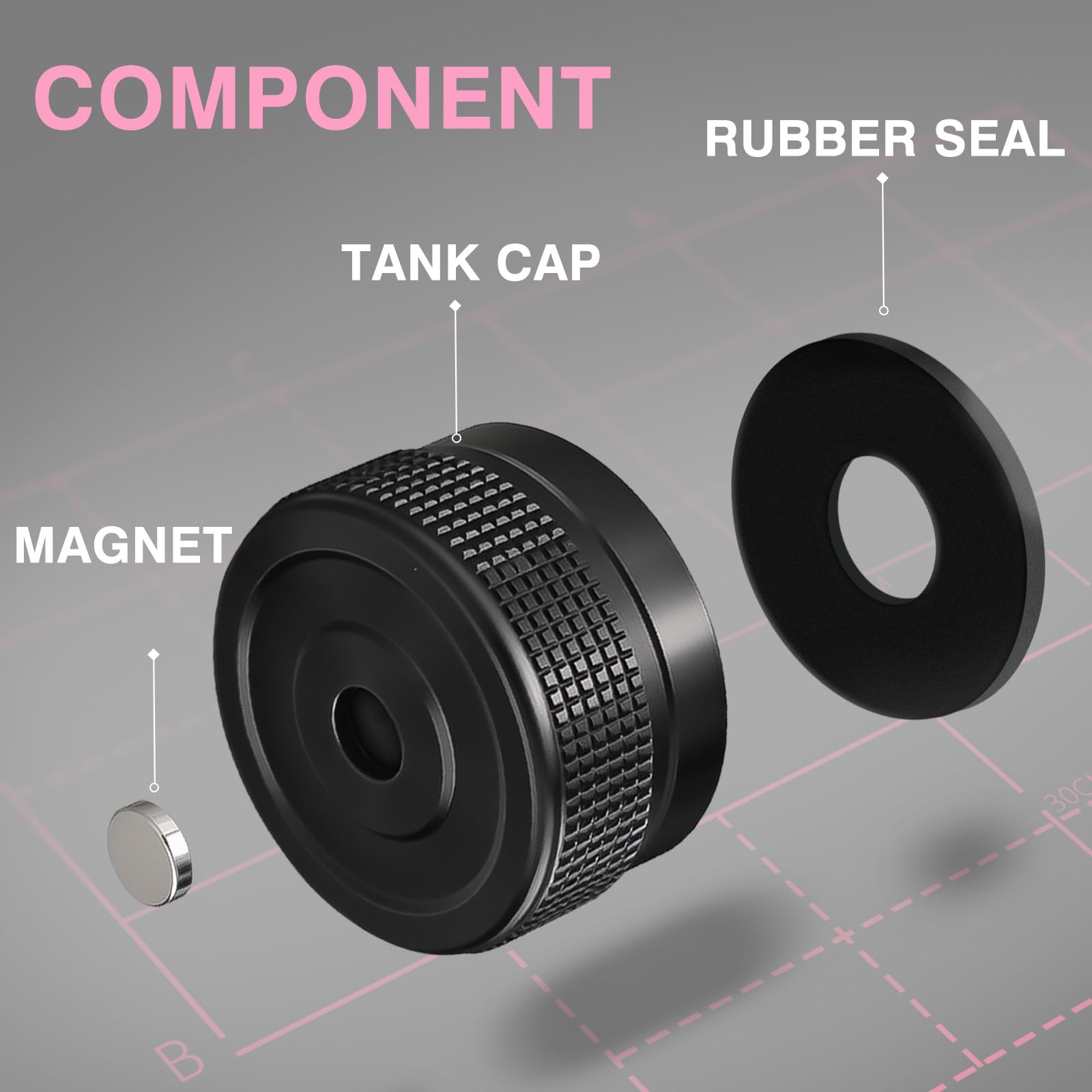 SOOYEAH QCC1 dust cap attached to tank valve via built-in magnet