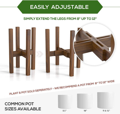 Sophia Mills footed design provides sturdy support for potted plants.