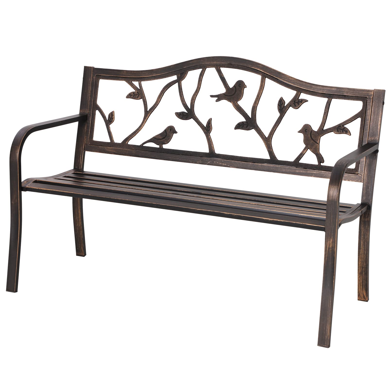 Sophia and William outdoor bench with bronze finish for weather resistant garden seating