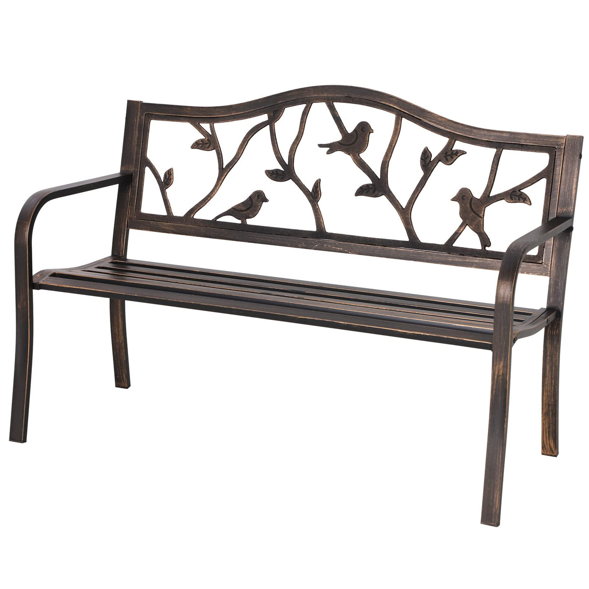 Sophia and William outdoor bench with bronze finish for weather resistant garden seating