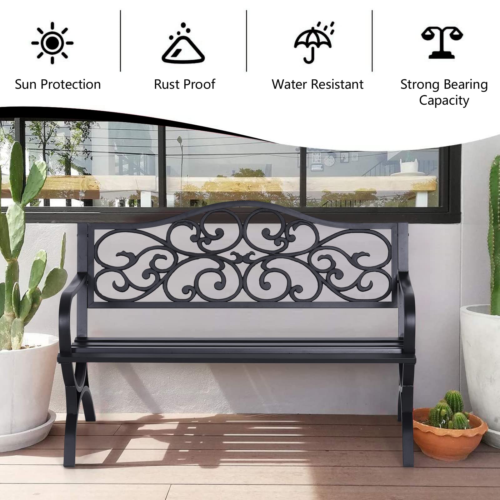 Sophia & William slatted seat is easy to clean and dries quickly.