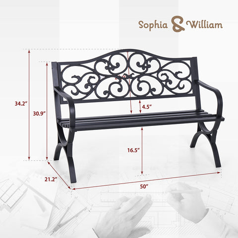Sophia & William wide seat supports three people in comfortable outdoor seating.