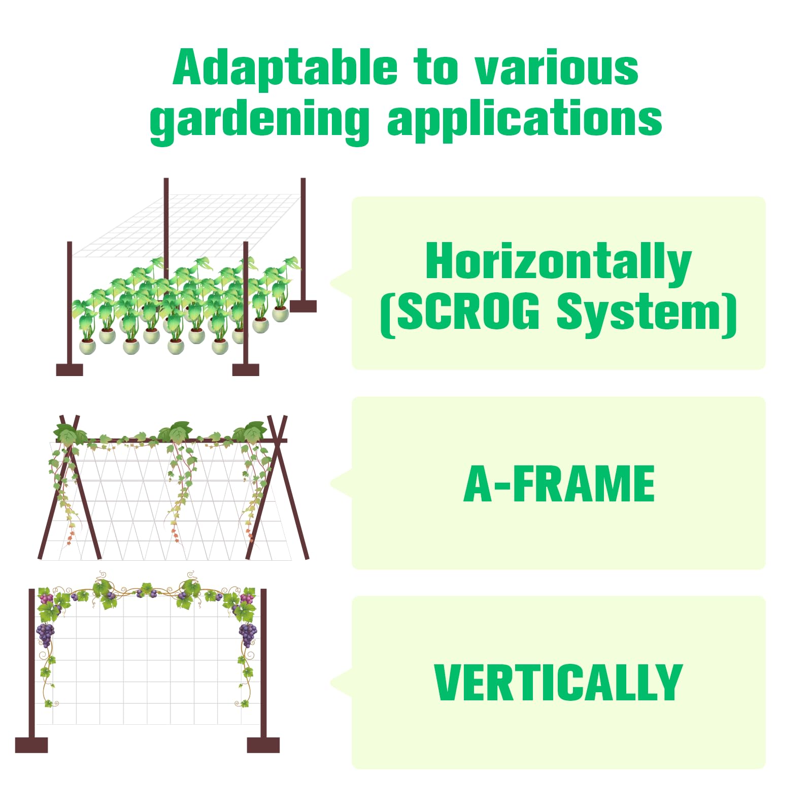 Soposuky trellis netting cut-to-size flexibility aids customize garden projects easily.