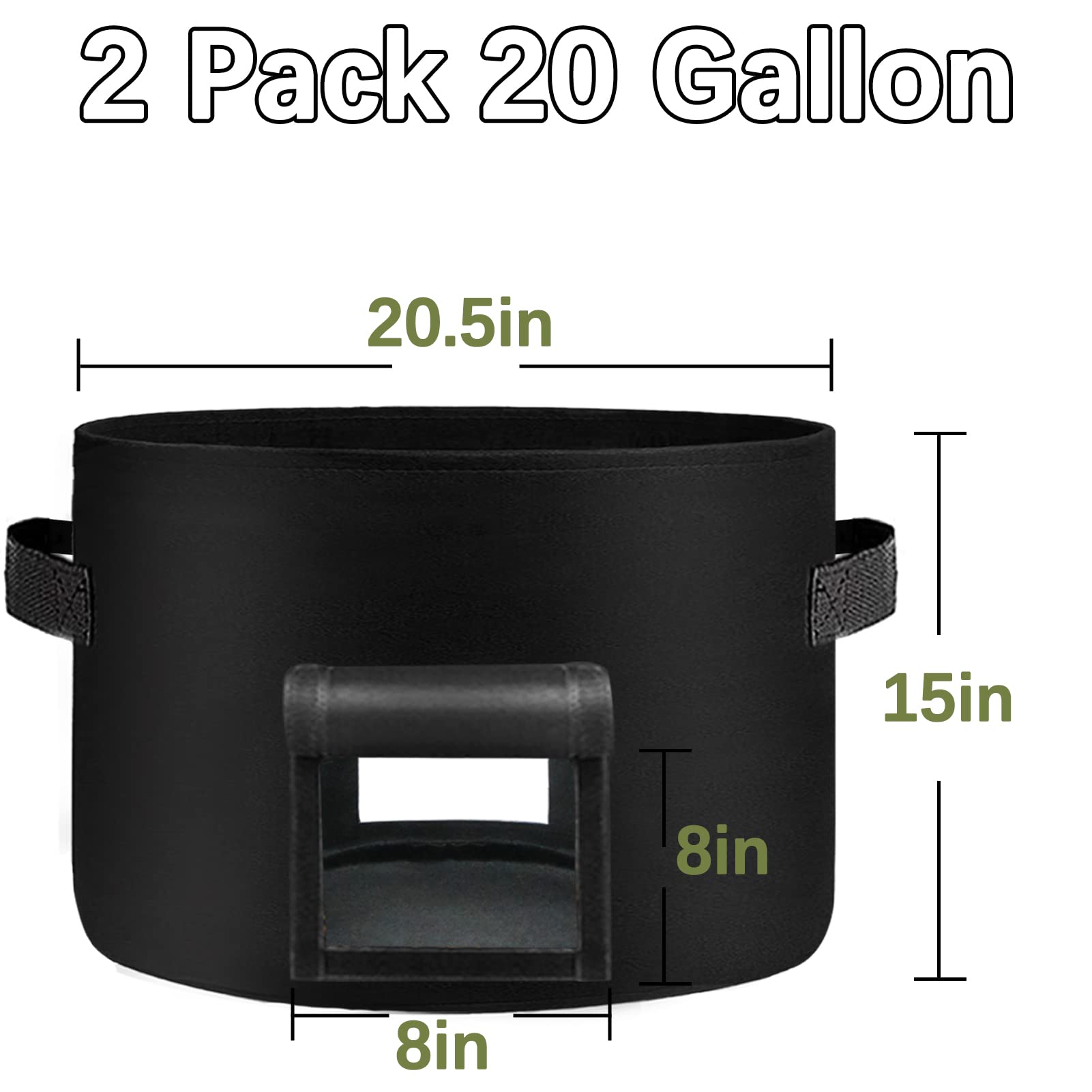 SORANGEUN grow bag showing two windows for airflow and root checks.