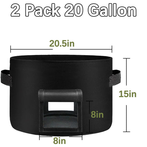 SORANGEUN grow bag showing two windows for airflow and root checks.