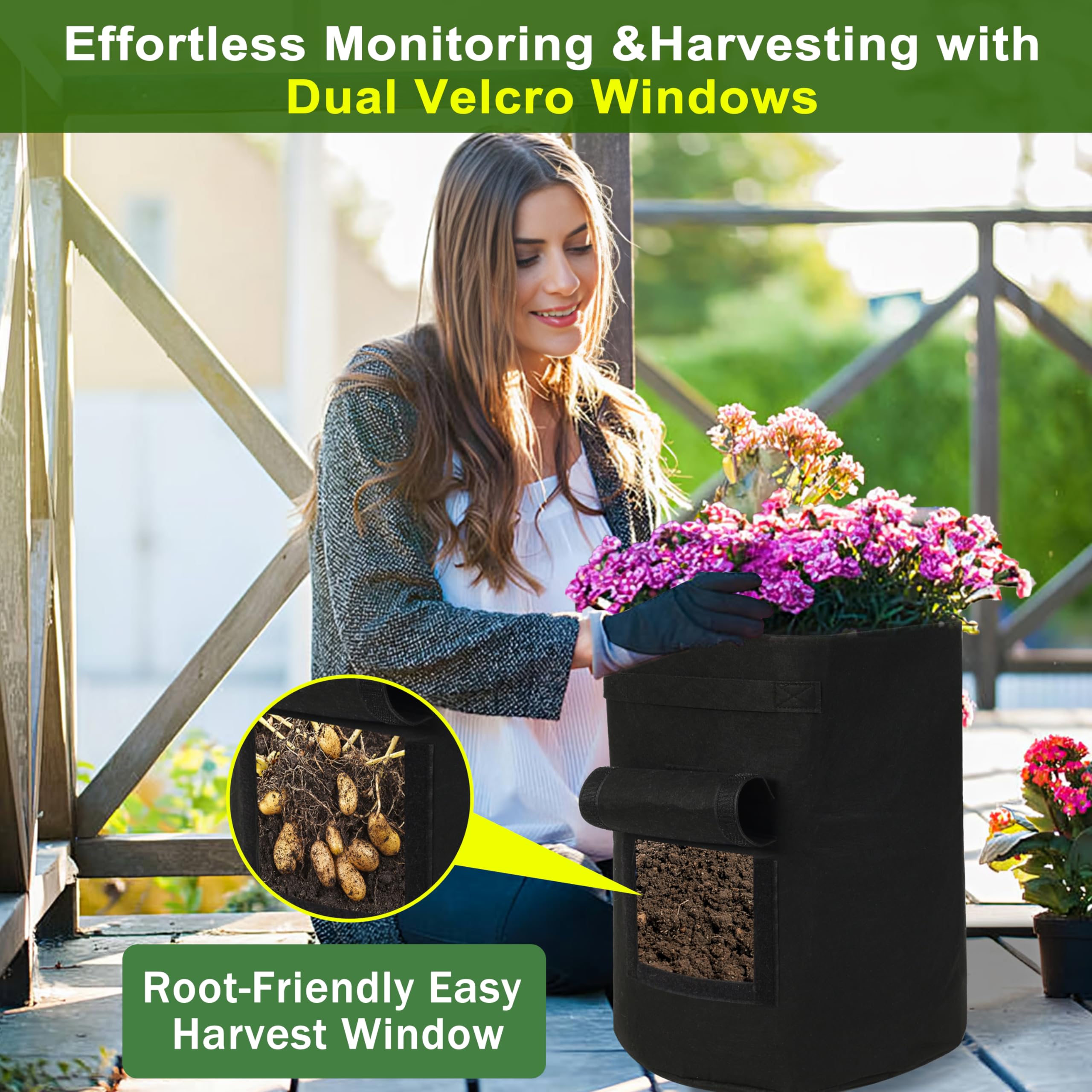 SORANGEUN all-season reusable grow bags insulate in winter and stay cool in summer.