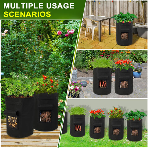 SORANGEUN durable fabric pots fold compactly for storage when not in use.