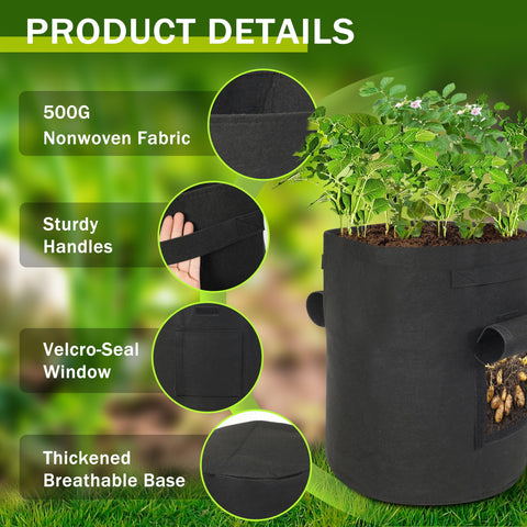SORANGEUN bags feature reinforced handles for easy garden transport