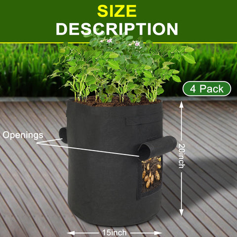 SORANGEUN grow bags with Velcro windows for simple root monitoring.