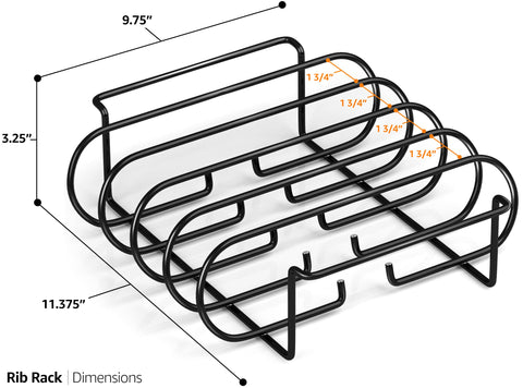 Sorbus rib rack bottom base detail for stability during cooking.