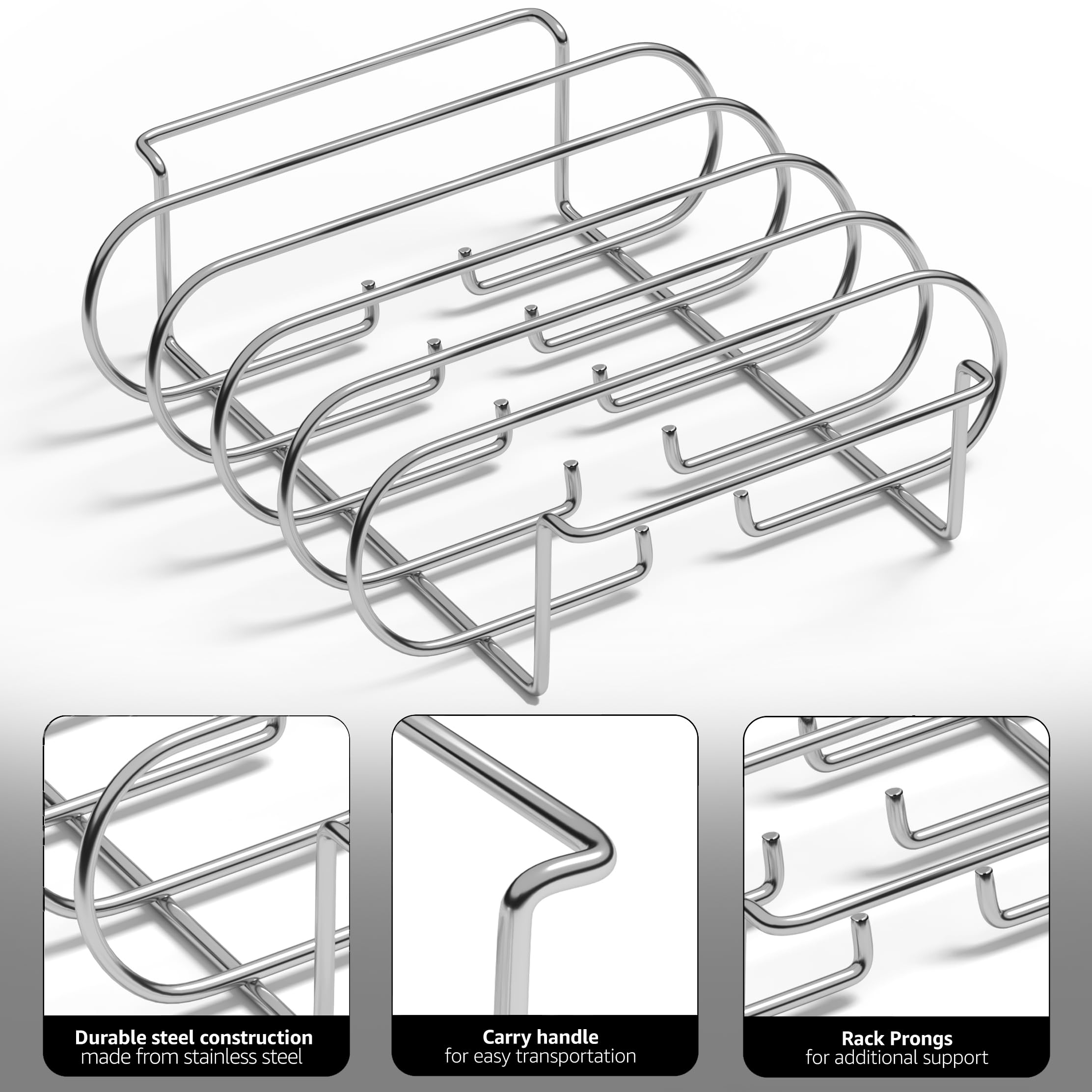 Sorbus rib rack holds four racks for efficient backyard feasts