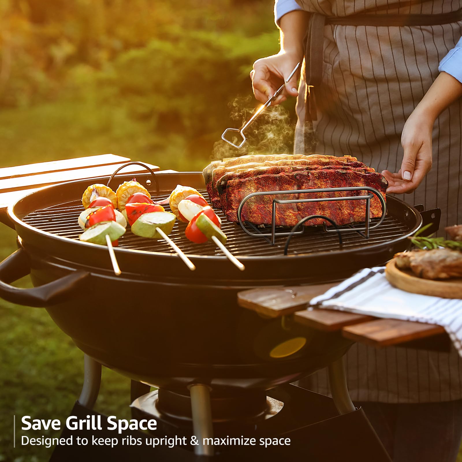 Sorbus rib rack non-stick design prevents sticking for easy cleanup