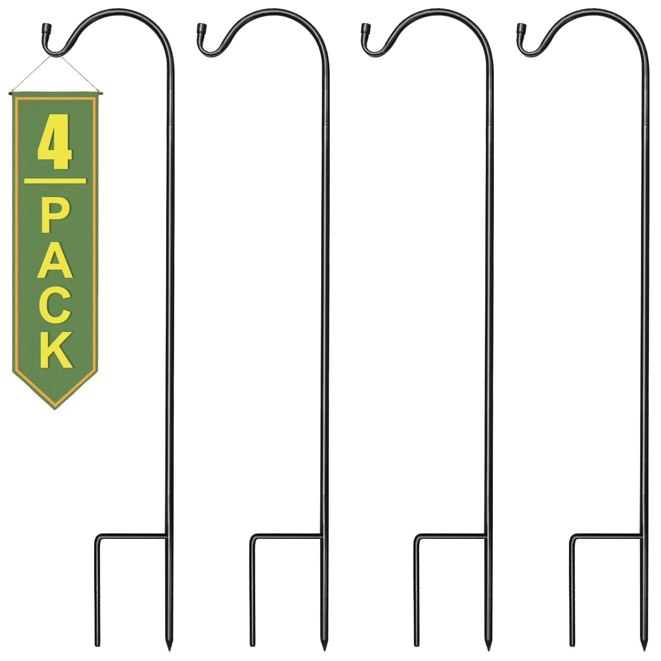 Sorbus Shepherd's Hooks set of four extendable hangers for versatile outdoor displays.