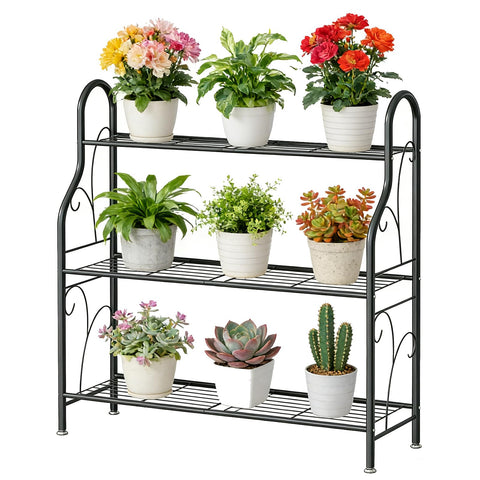 SORCEDAS 3-tier corner plant stand for compact indoor organization.