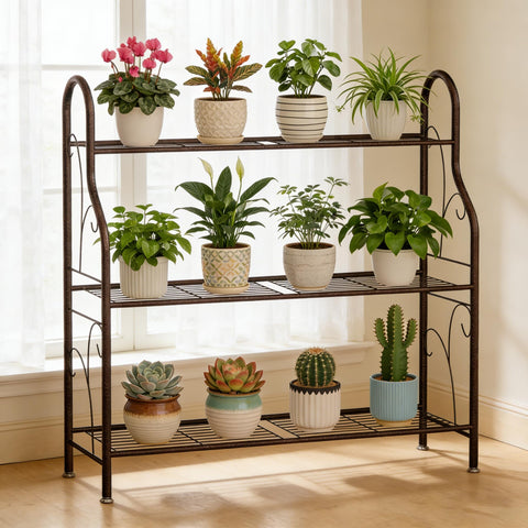 SORCEDAS folding plant stand saves space in small rooms and balconies.