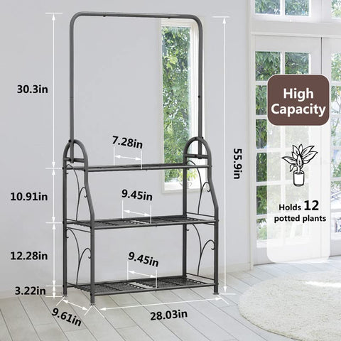 SORCEDAS indoor plant stand enhances living room visuals.