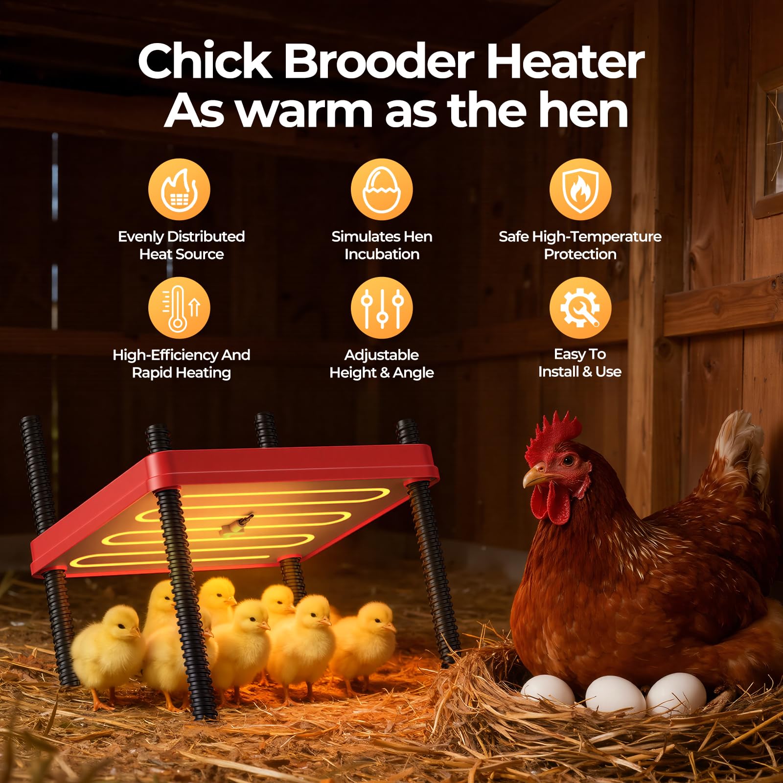 SORSWEET chick brooder plate adjustable stand enables precise height and angle placement.