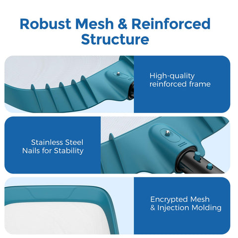 SORSWEET pool net uses oxidation-resistant mesh bag for durability.