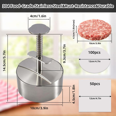 Sortizligo heavy-duty burger press ensuring consistent patty thickness