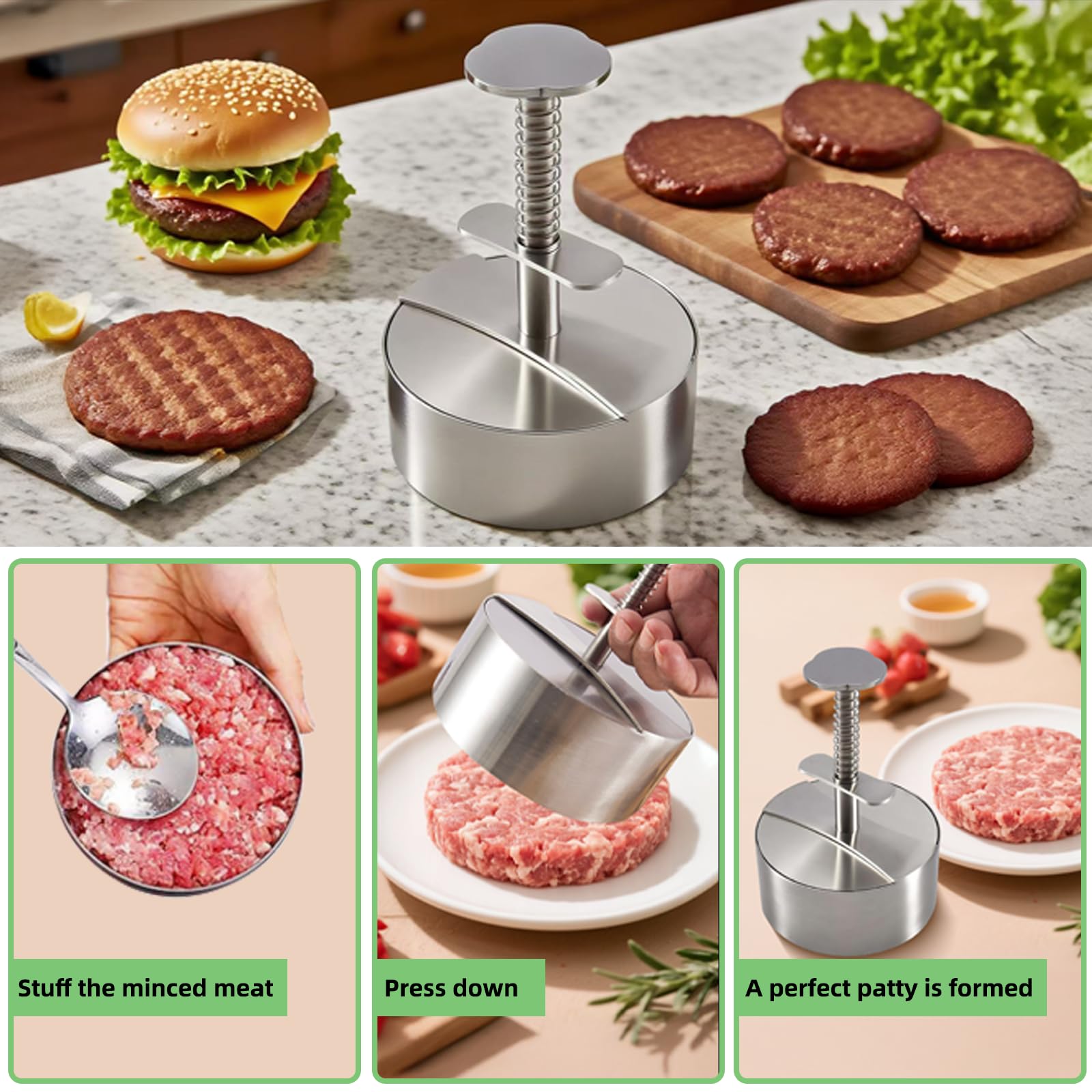 Sortizligo BBQ party patty assembly speeds up burger prep