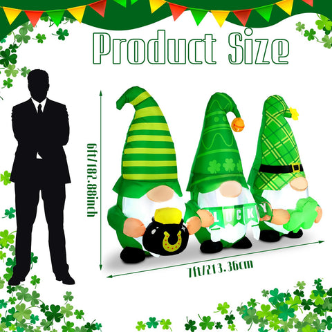 Sosation inflatable gnome with LED lights brightening garden at night