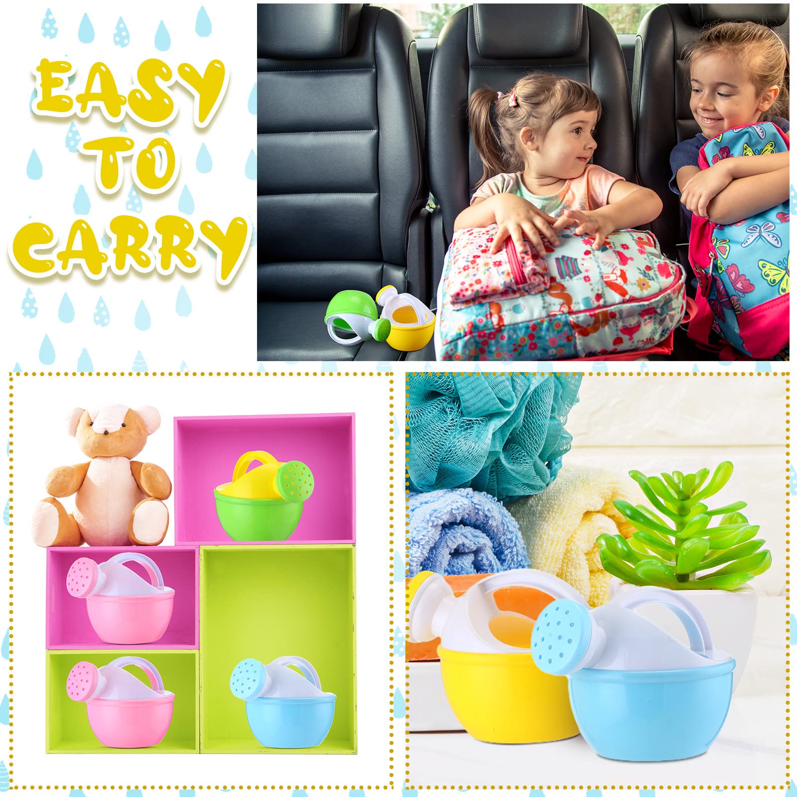 Sosation curved-handle watering can perfect for small hands and easy pouring.