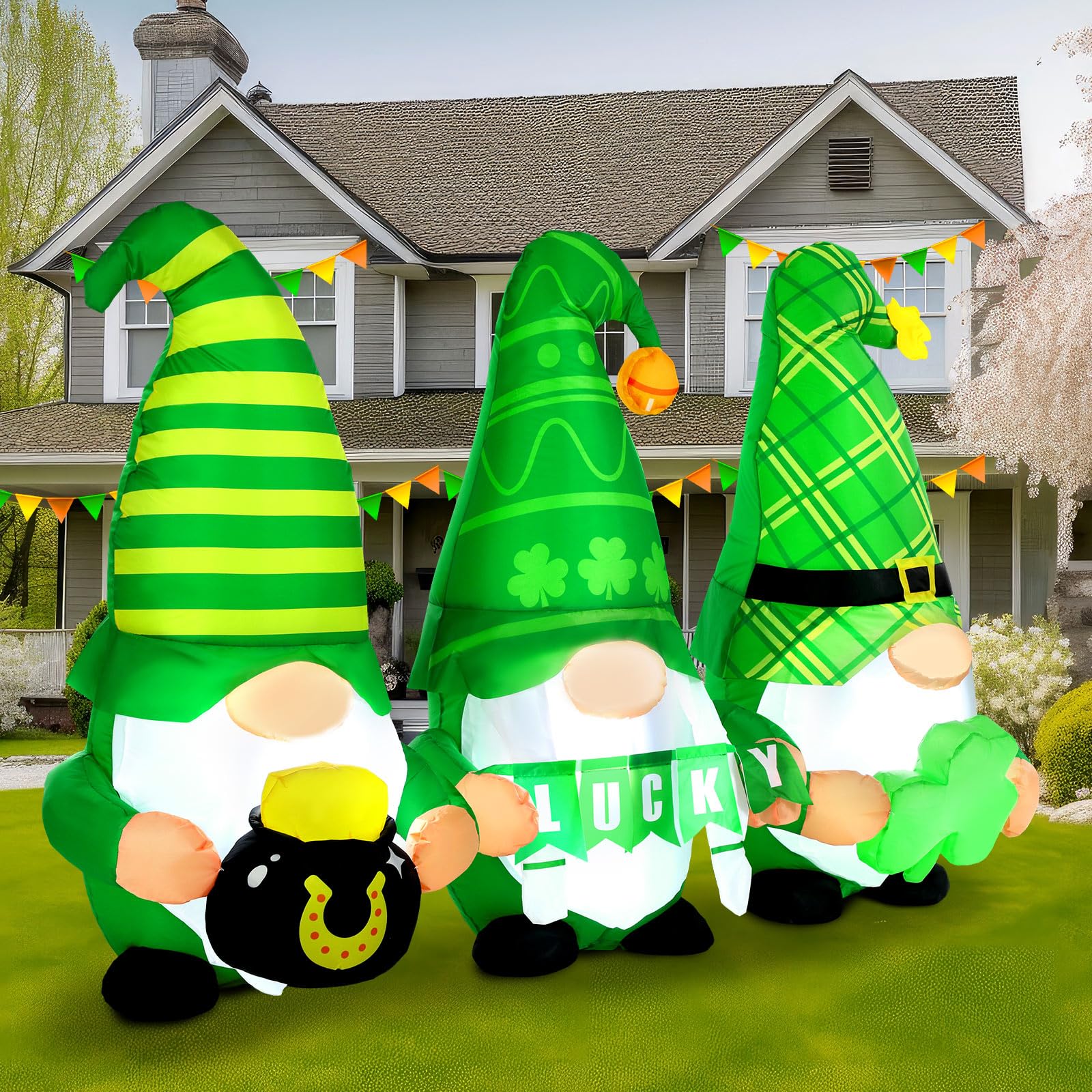 Sosation outdoor gnome in multicolor for lawn and porch decoration