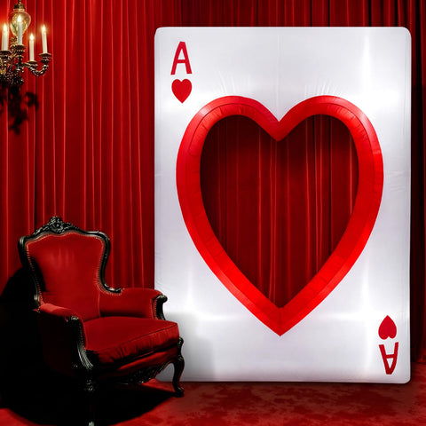 Sotiff heart playing card inflatable decoration with LED glow for outdoor casino parties