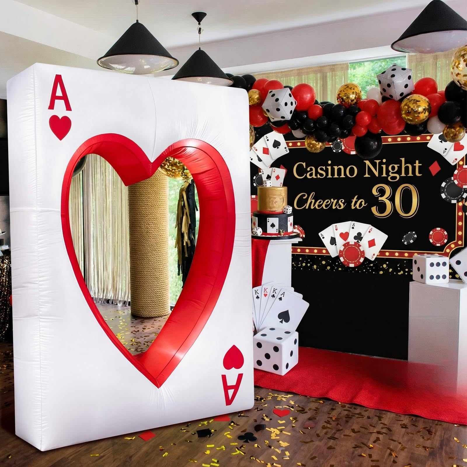 Sotiff photo booth prop featuring poker chips and dice accents