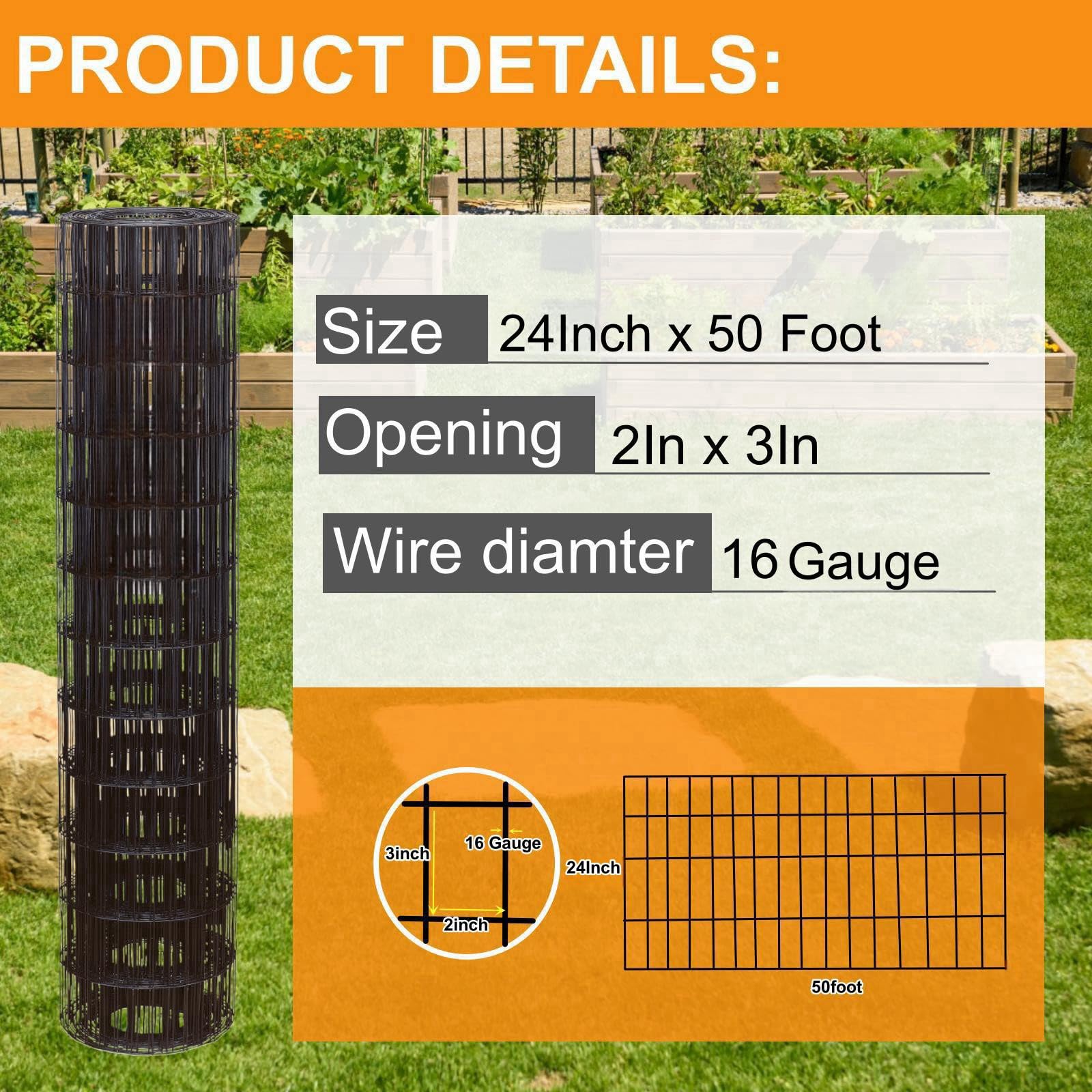 SOTTORICH PVC-coated welded mesh provides rust resistance and long-lasting outdoor use.