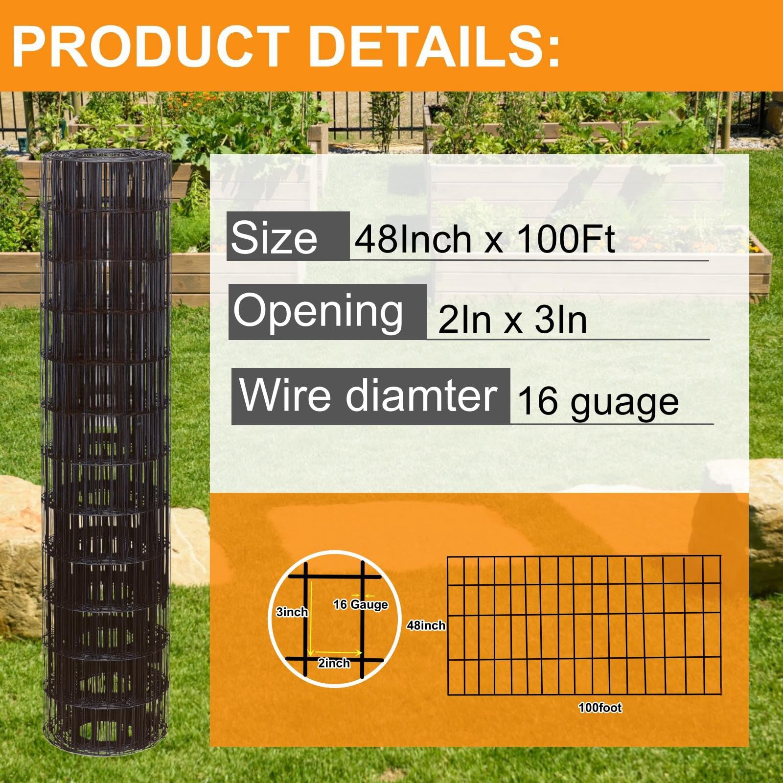 SOTTORICH welded wire mesh with PVC coating resists rust.