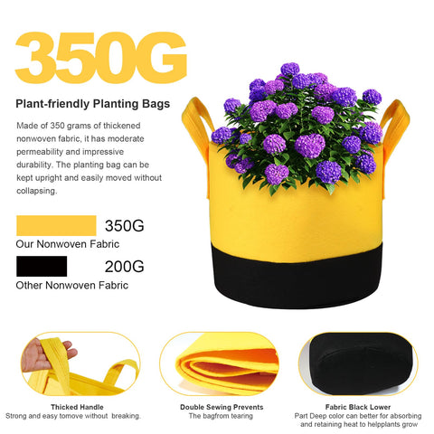 SouilGoal 7gal colorful grow bag ideal for peppers and tomatoes in small spaces.