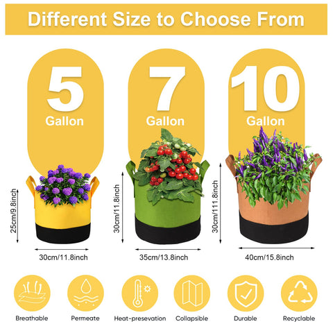 SouilGoal heavy-duty 350g fabric grow bag resists cracking in warm conditions.